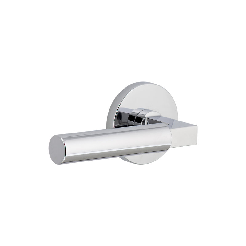 Mannequin simple avec levier Contempo Viaggio Circolo Rosette, Gauche, Chrome brillant, Rond
