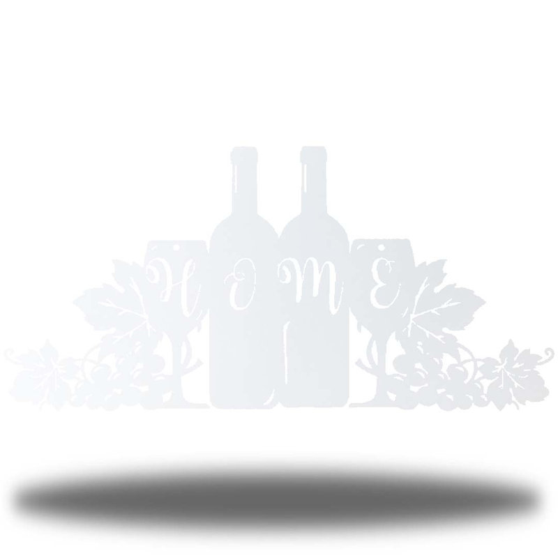 Décoration murale en métal Home Wine, Blanc, H 14,25 po x l 30 po x P 0,06 po