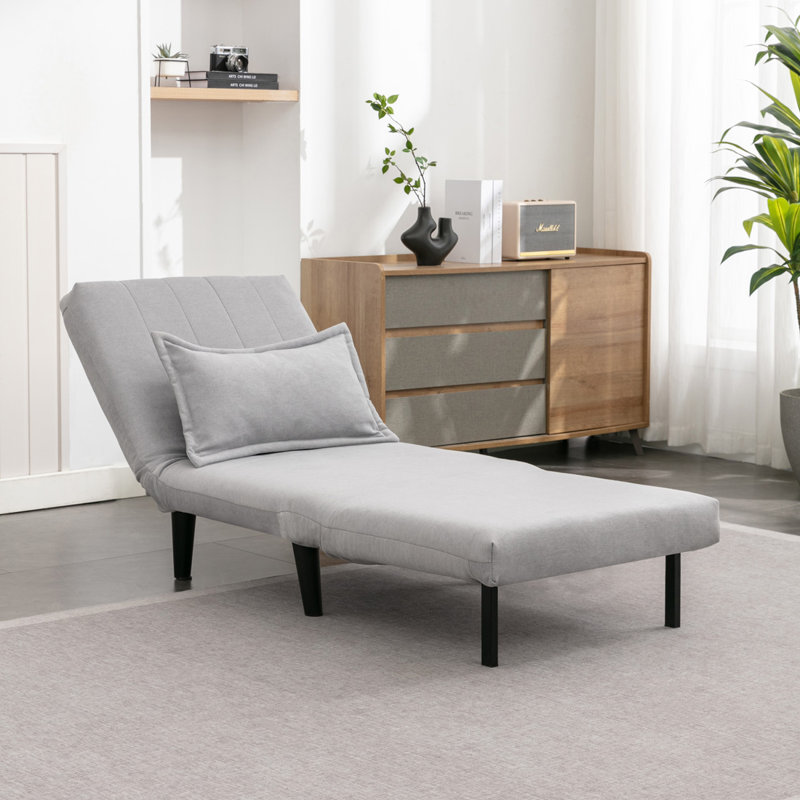 Naraya Upholstered 1 Seater Sofa Bed, Grey