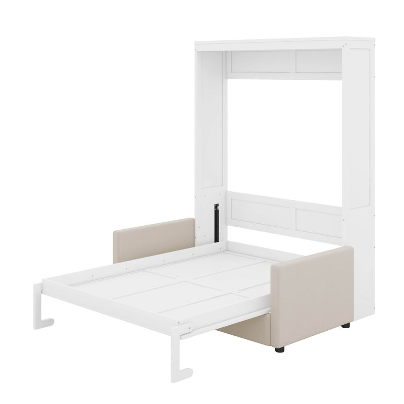 Grand lit escamotable avec coussin, Blanc