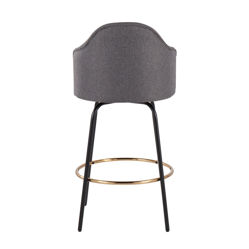 Tenessa Swivel Upholstered Counter Stool with Metal Frame
