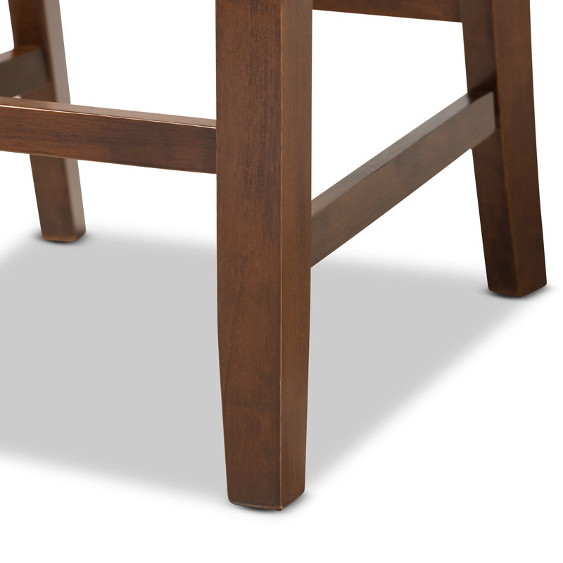 Upholstered Counter Stool with Solid Wood Frame