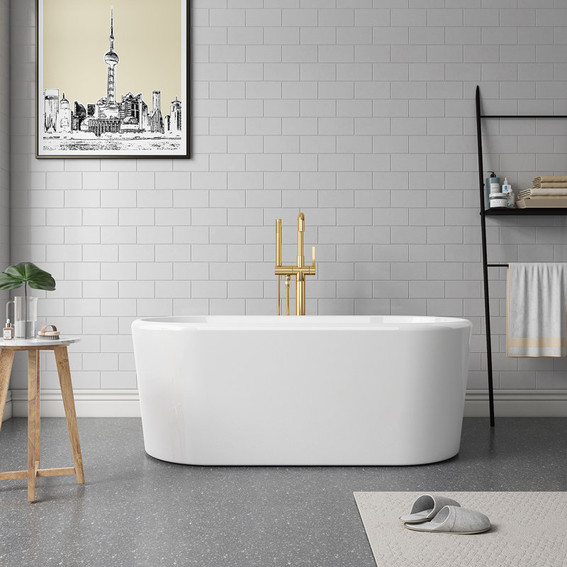 Caserta 59.1'' x 27.6'' Soaking Acrylic Bathtub