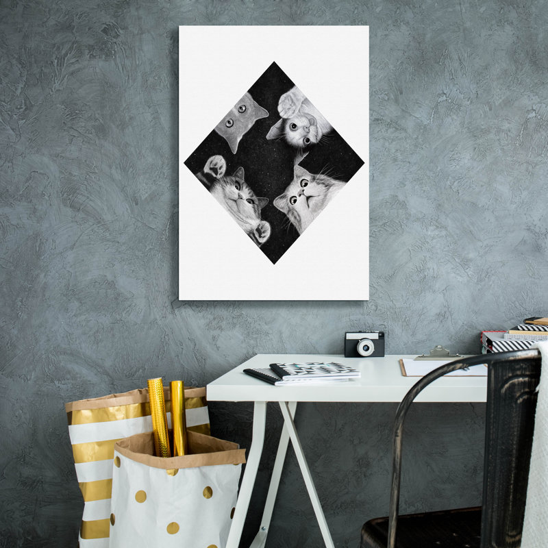 "Epic Graffiti" When You Are Kitten "par Tummeow, art mural sur toile, H 26 po x l 18 po x P 0,75 po