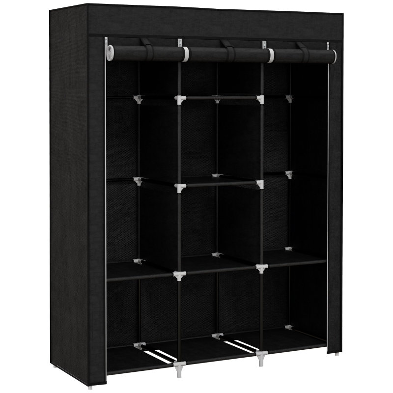 125cm Adjustable Portable Wardrobe, Black