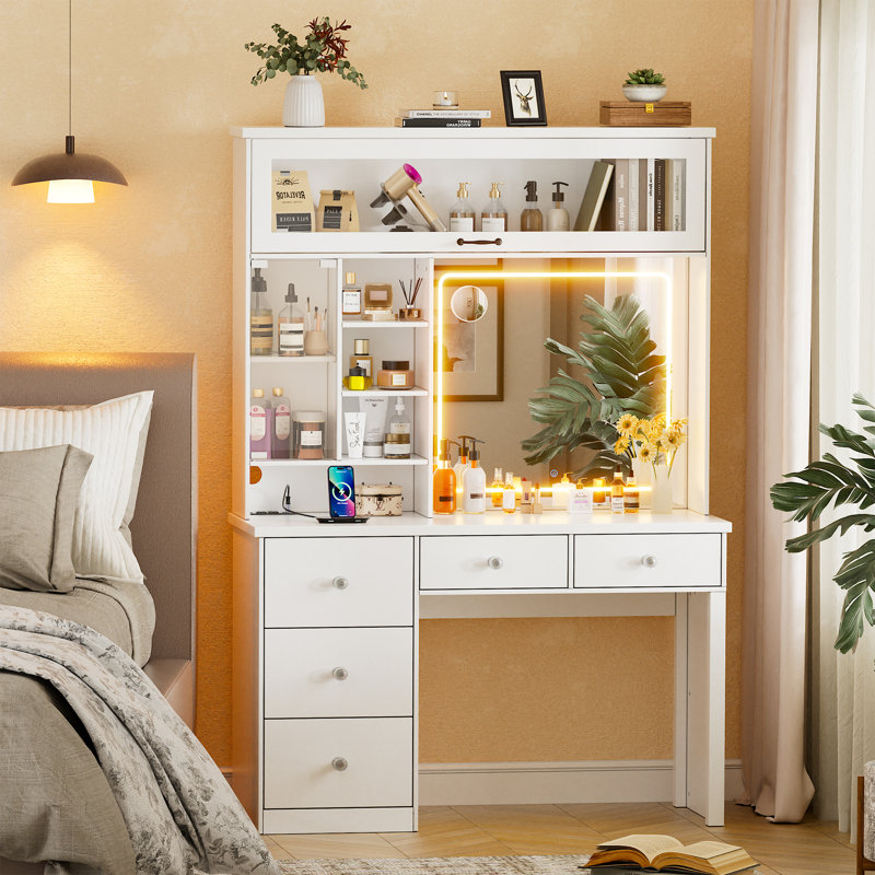 47.2'' Makeup Vanity With Led Mirror and Light