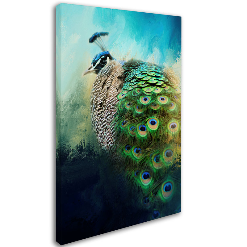 «Peacock in Winter» de Vidur, impression sur toile tendue, H 19 po x l 12 po