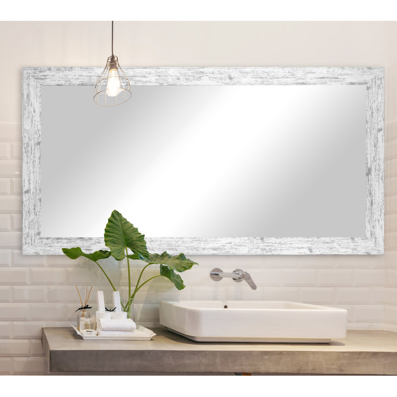 Martelange Wood Flat Wall Mirror, 64" H x 35" W
