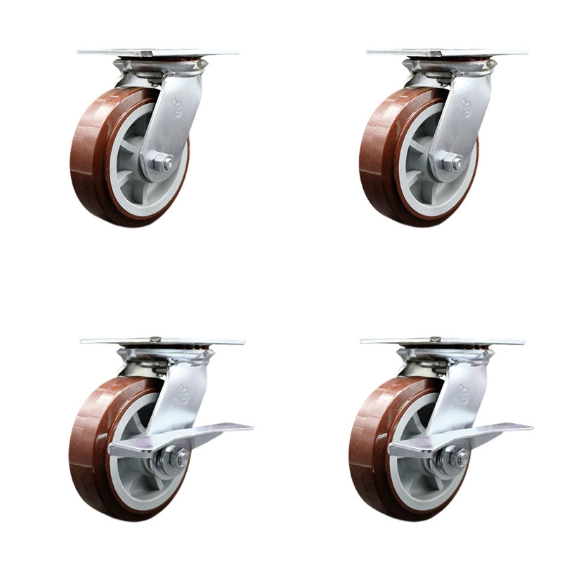 Ensemble de 4 roulettes en polyuréthane