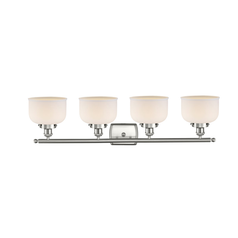 Barre d'éclairage de salle de bain à 4 lumières à intensité variable, Nickel satiné brossé