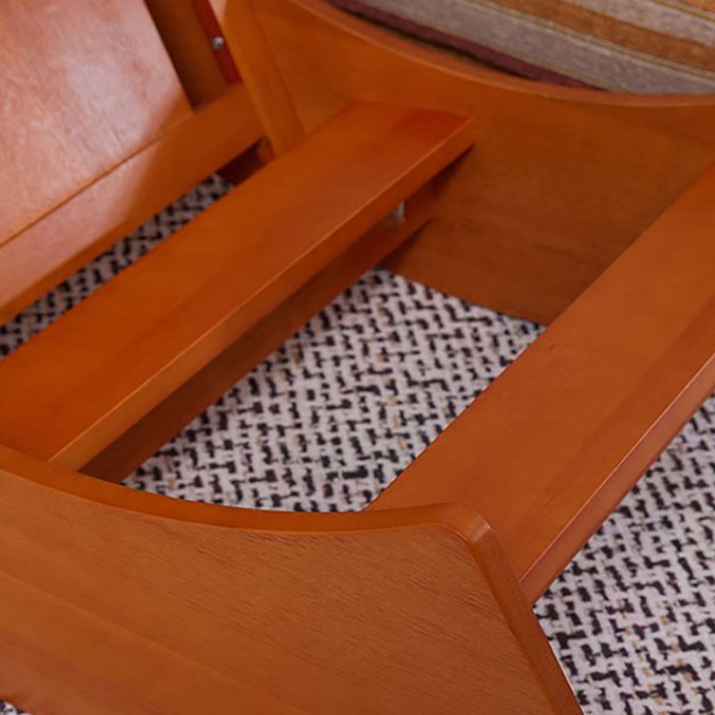 Chaise berçante rayée en coton et lin