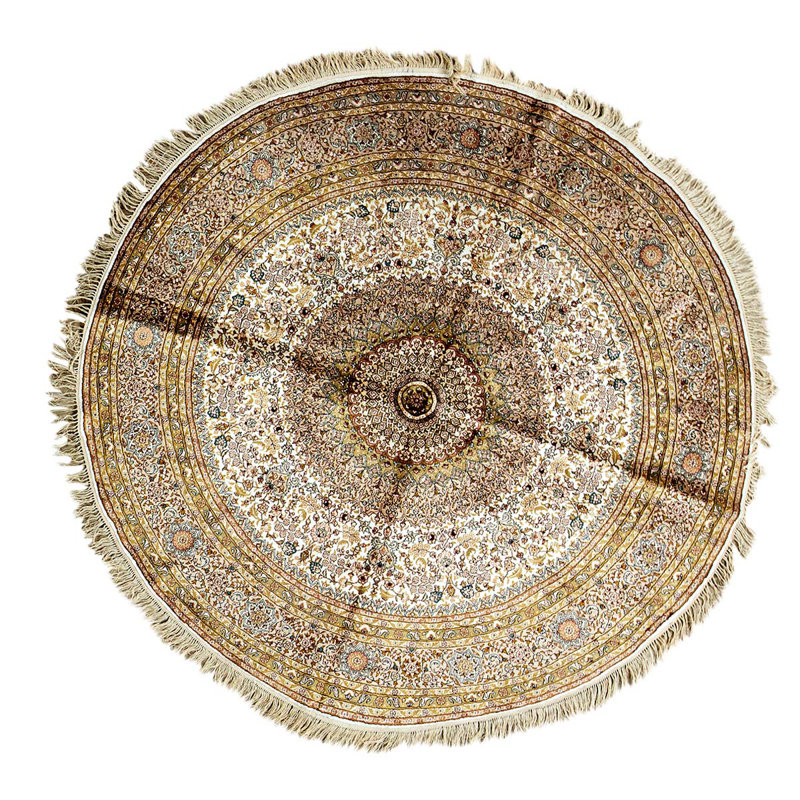 Silk Oriental Area Rug in Ivory