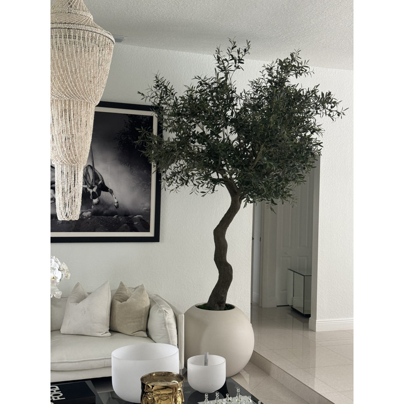 Artificial Olive Tree 30? Globe Planter, Beige