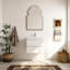  Meuble-lavabo flottant blanc minimaliste 24 po avec lavabo en résine intégré et tiroirs en U-221576893