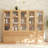 Branigans Wooden Glass Door Bookcase, 5 Pcs 3-Tier Cube Bookshelf Storage Cabinet With Double Drawer And Shelf