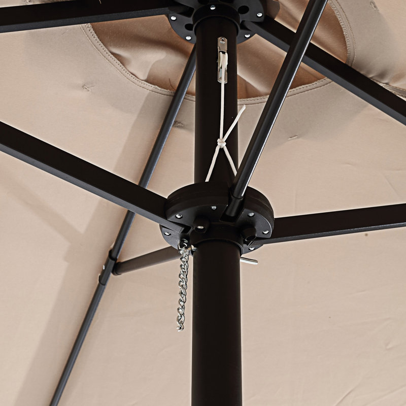 Parasol extérieur double à double face avec manivelle kaki sans base, Kaki