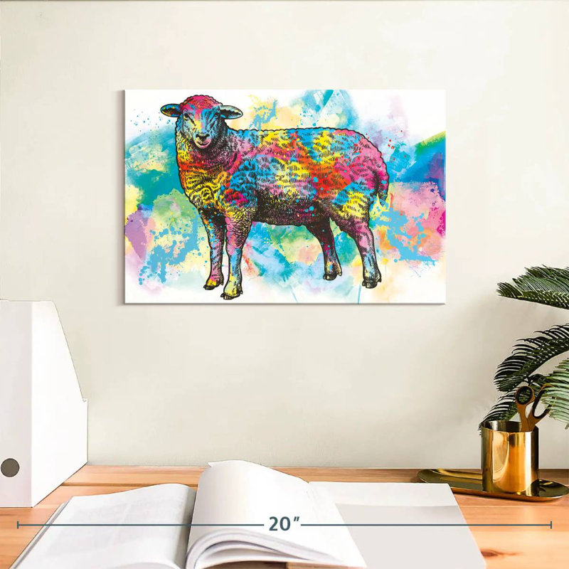 Sheep Paint Splash, 8" H x 12" W