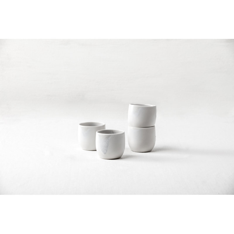 Grès Cloud Islande, 3 tasses (ensemble de 4), blanc thermique, Blanc thermique