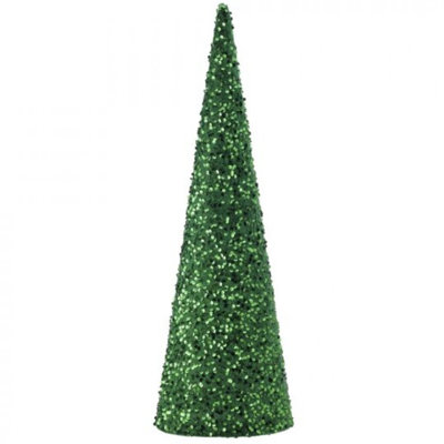 Sequins And Velvet Cone Tree Decoration