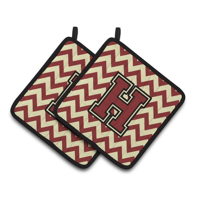 Poignée à chevrons, H, Marron / Or
