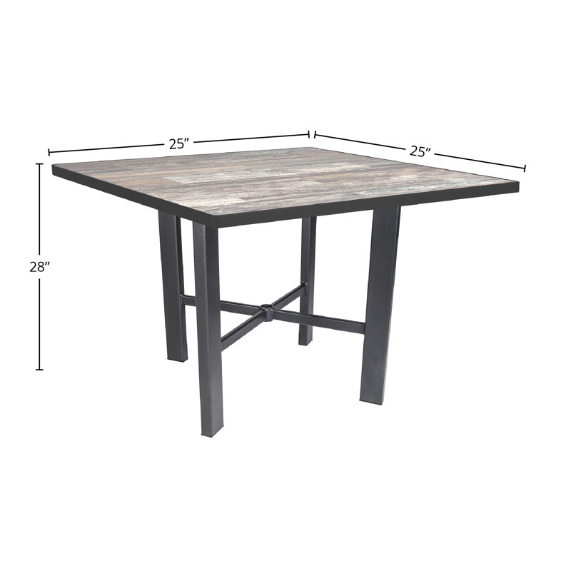 Outdoor Square Dining Table, Carbon Black, Urban Shift