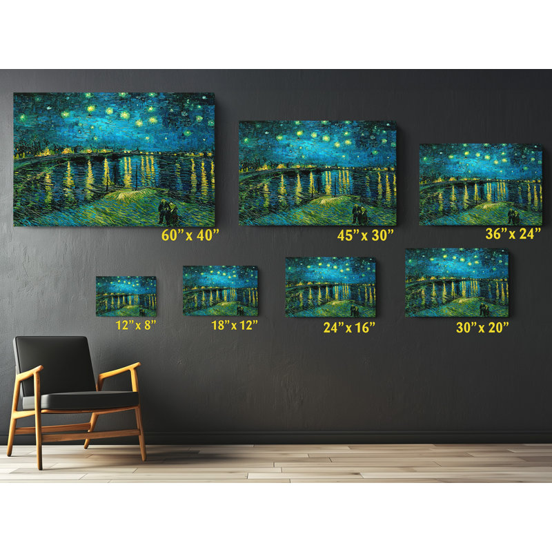 « Reproduction en couleurs de La Nuit étoilée de Vincent Van Gogh » par Vincent Van Gogh, 91,4 x 137,2 cm, 36" H x 54" W