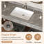 Meuble-lavabo flottant 48 po avec dessus en pierre frittée gris, armoire en bois brun, porte à chevrons en forme de V, tablettes ouvertes et dosseret-69461227-69461228