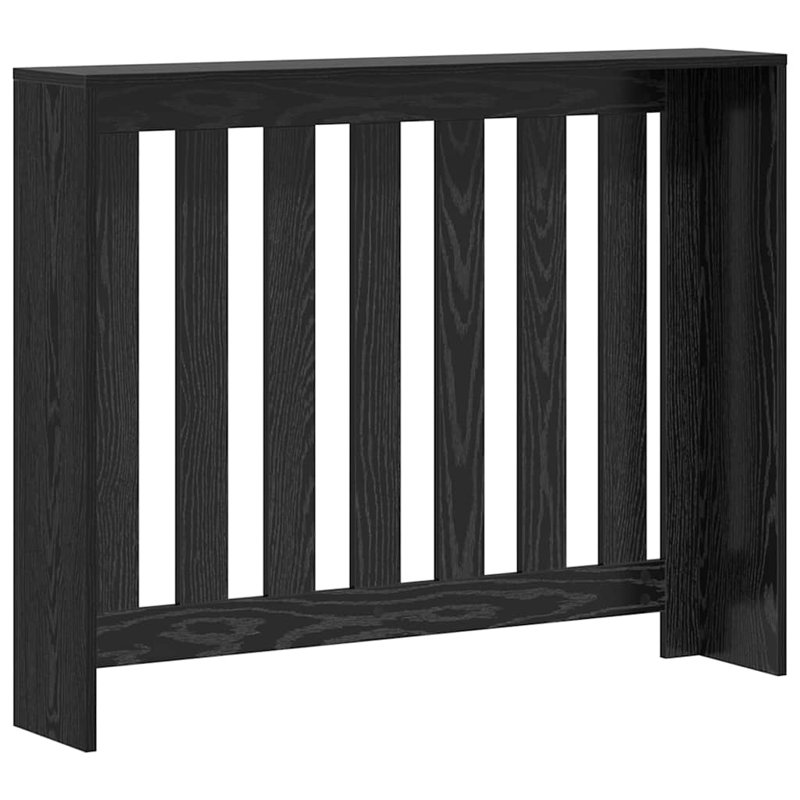 Small Radiator Cover, Black Oak, 104 x 20 x 82 cm, Vertical Slats