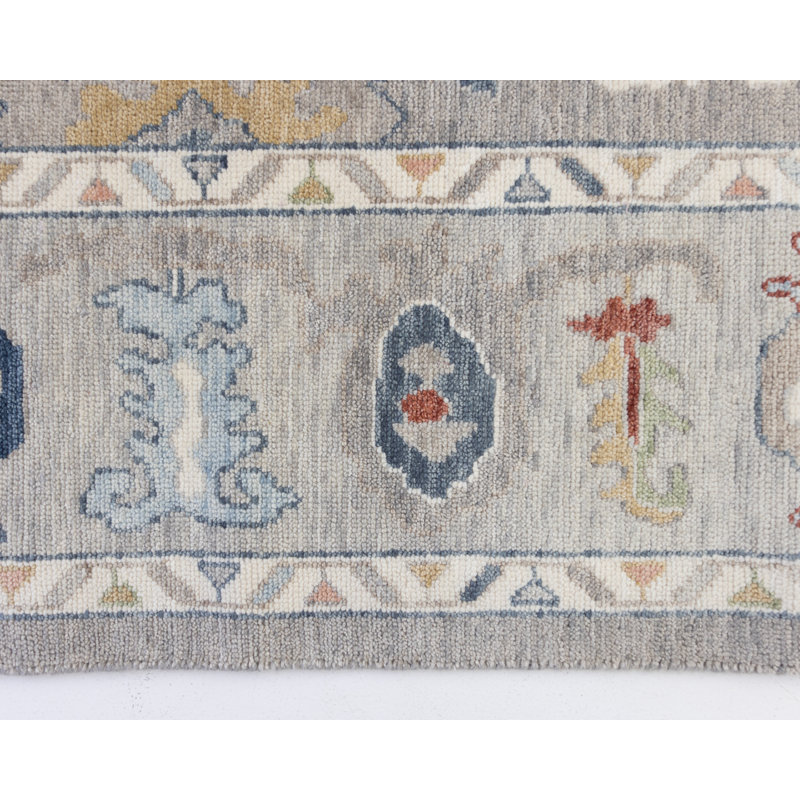 Hand Knotted Wool Floral Area Rug, Rectangle 10' x 14'