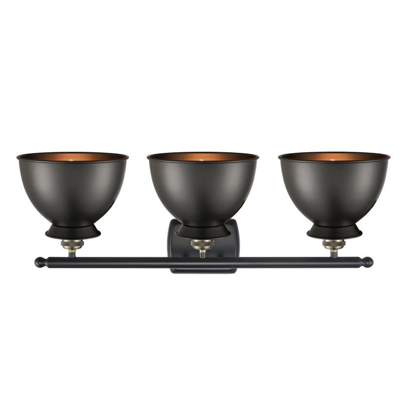Éclairage pour meuble-lavabo à intensité variable 3 lumières Erastus, Ampoule DEL 6 watts Vinage, Noir mat