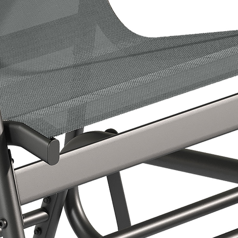 Ensemble bistro de patio 2 personnes avec chaises berçantes et table basse de bistro gris, Gris