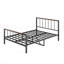 Structure de lit plateforme en métal avec tête de lit et pied de lit, structure en métal robuste, rangement sous le lit, aucun sommier requis, lit double