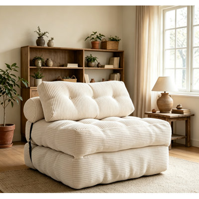 Canapé-lit pliant, fauteuil-lit simple convertible avec dossier et coussin, fauteuil-lit pliant multifonctionnel pour petit espace salon chambre bureau d'invité
