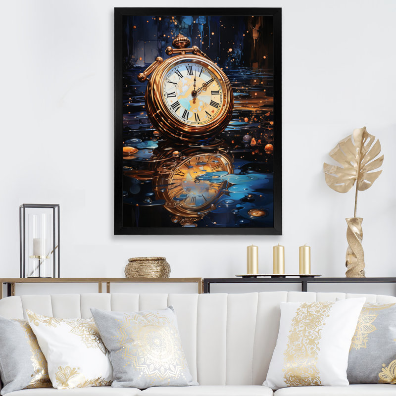 «Watch Timeless Reflections Pointillism I», reproduction sur toile, Cadre simple noir, H 32 po x l 16 po x P 1 po