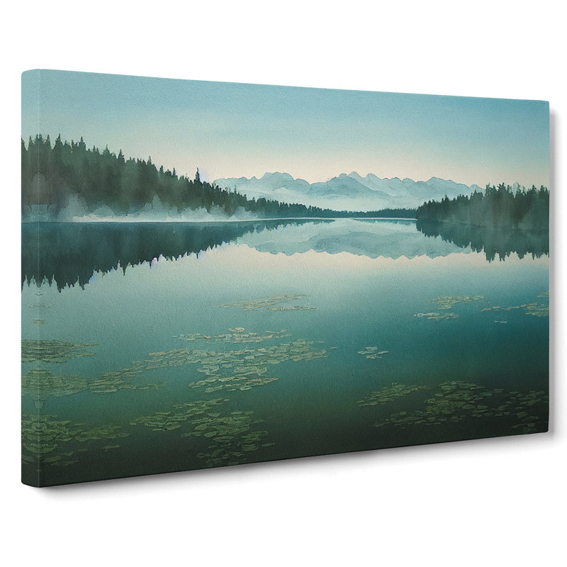 Mountain Lake Watercolour Vol.4 - Wrapped Canvas Print