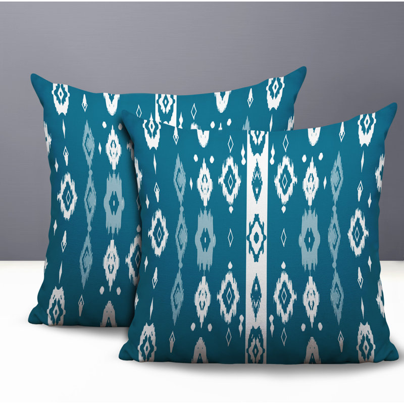 Oreiller réversible intérieur / extérieur Nita, 20 x 20, Turquoise