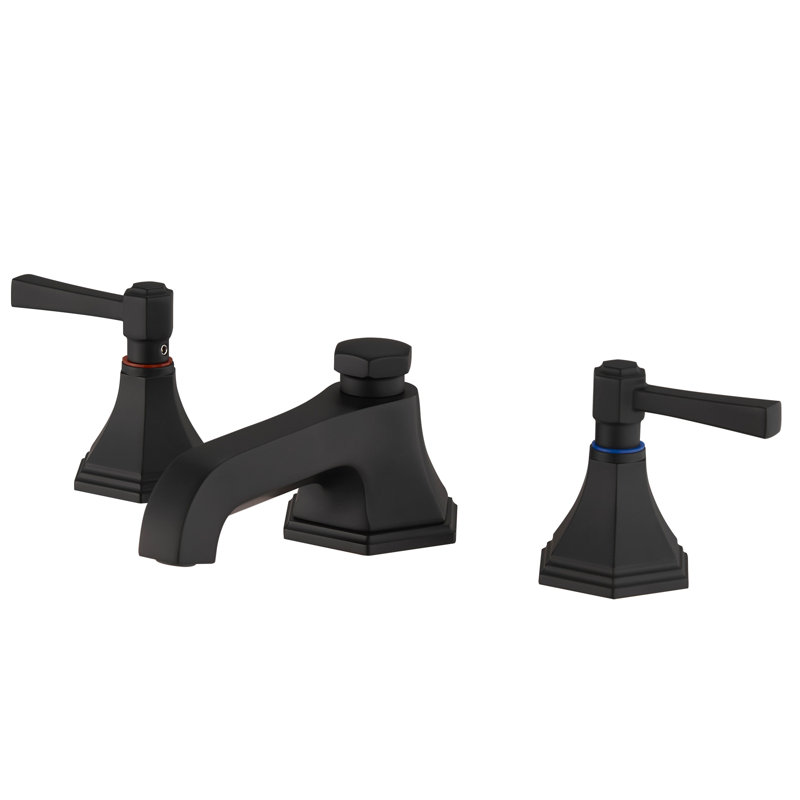 2-handle Bathroom Faucet with Drain Assembly, Matte Black