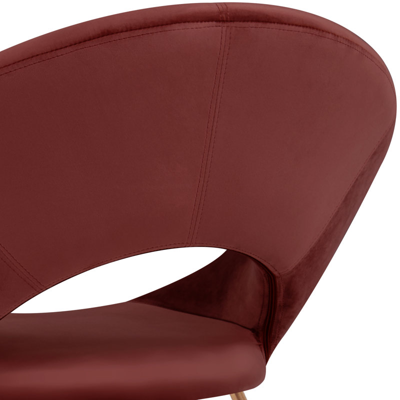 Fauteuil d'appoint moderne 28,35 po Vanezza, Rust Red Velvet, Doré, 2