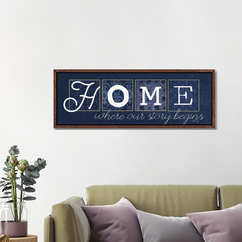 Home Where Our Story Begins by Marla Rae - Panoramic Print on Canvas, Brown Floater Frame, 121.92 cm H x 40.64 cm W
