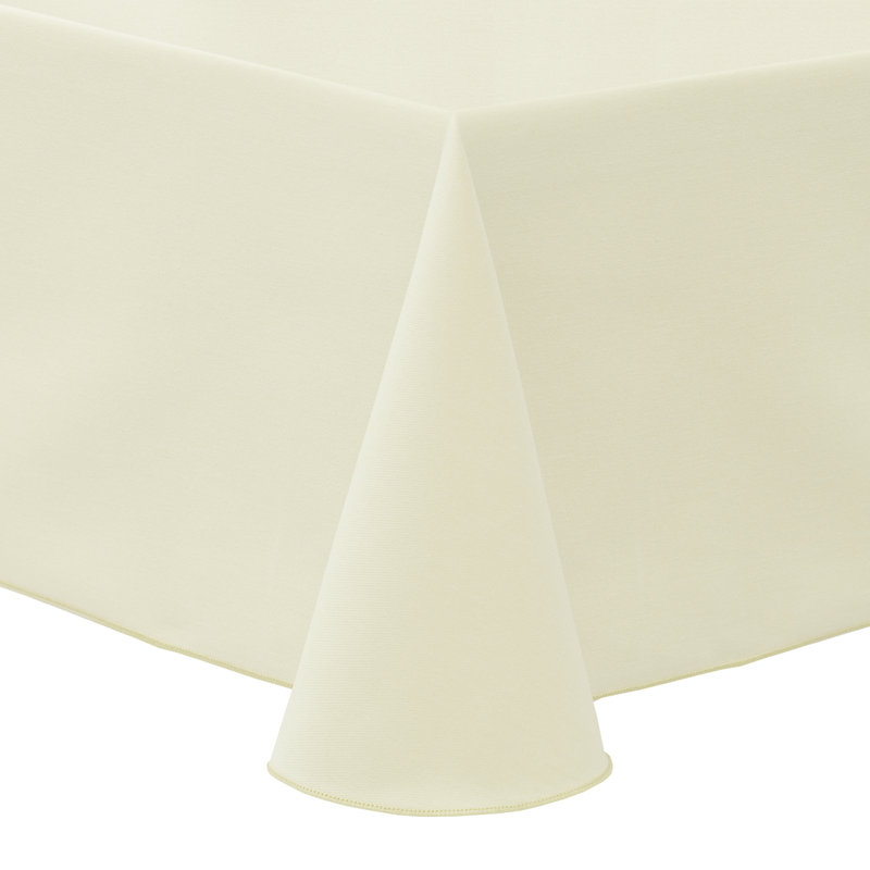 Cotton Twill Rectangular Tablecloth, 156" L x 108" W, 3, Ivory