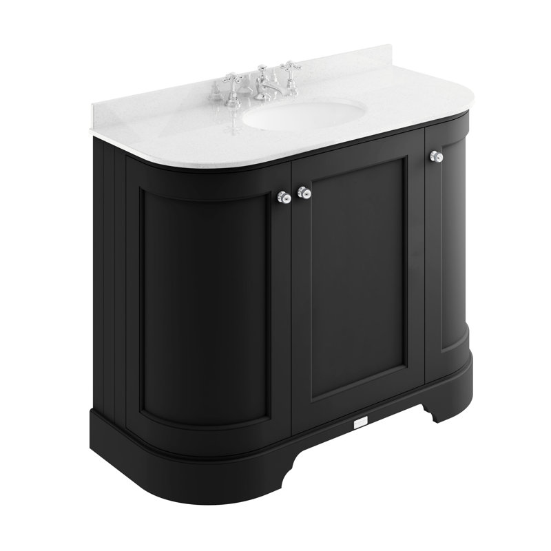 Bayswater 2040 mm Bathroom Vanity, Matt Black, White