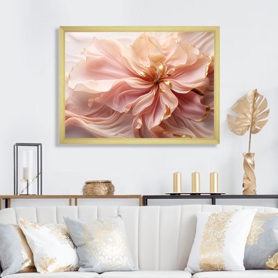 Liquid Flower Art Tender White And Light Pink - Abstract Shapes Canvas Print