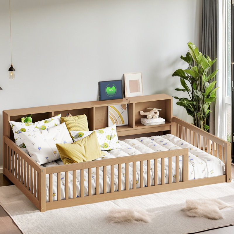 Lit simple en bois TG, Brun