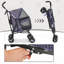 Poussette 4 roues pour animal de compagnie, parapluie facile à plier en forme de poussette de chat pour chat avec sac de rangement et filet visible pour chien à carreaux