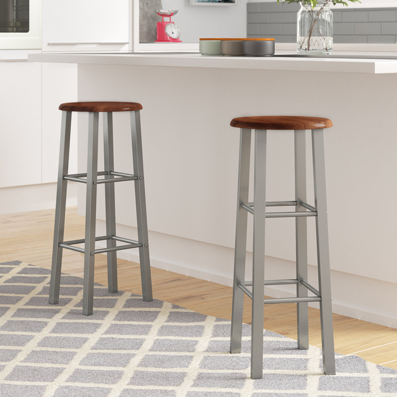 Gunning Counter Stool with Metal Frame, Brown