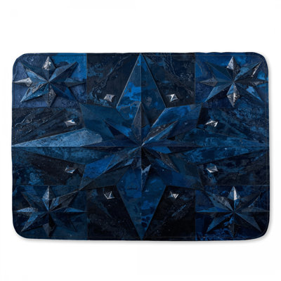 Blue Geometric Star Bath Mat