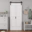 Porte de grange pliante à 4 panneaux, âme creuse, 91,4 cm x 213,4 cm, avec quincaillerie incluse, panneaux de porte préassemblés (idéale pour les placards, garde-manger, buanderies, salles de bains et autres petites pièces).-115192477-130165797