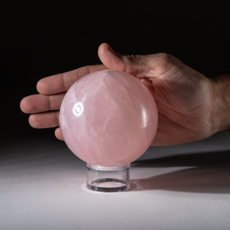 Polished Polychrome Sphere from Madagascar, Pink, 1.5" H x 1.5" W x 1.5" D
