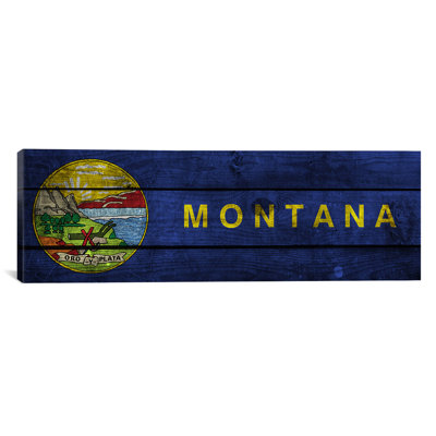 Flags Montana Planks Panoramic Graphic Art on Canvas