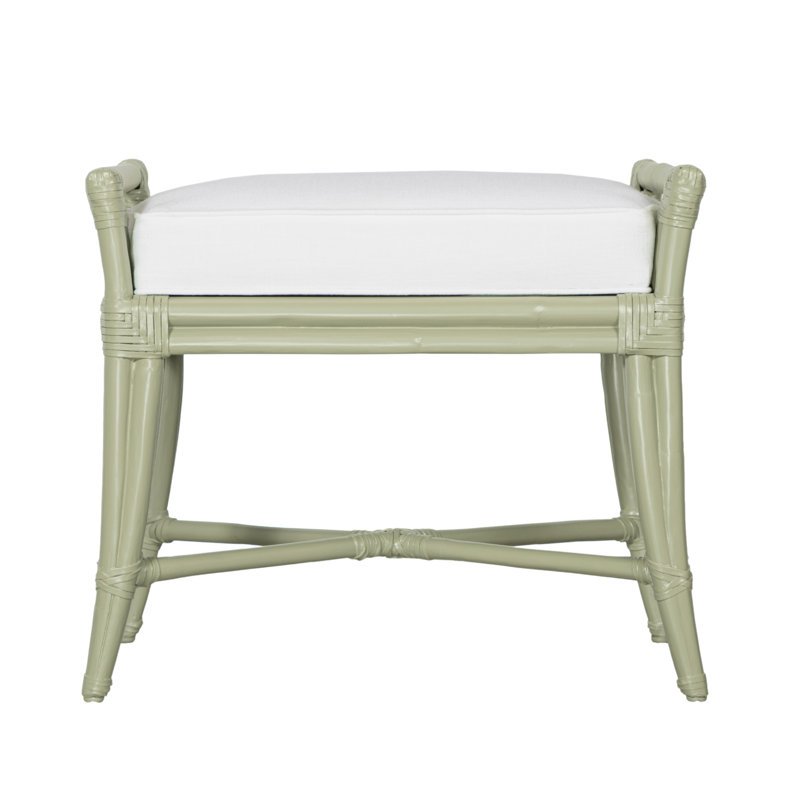 Malacca Upholstered Bench, Celery Green